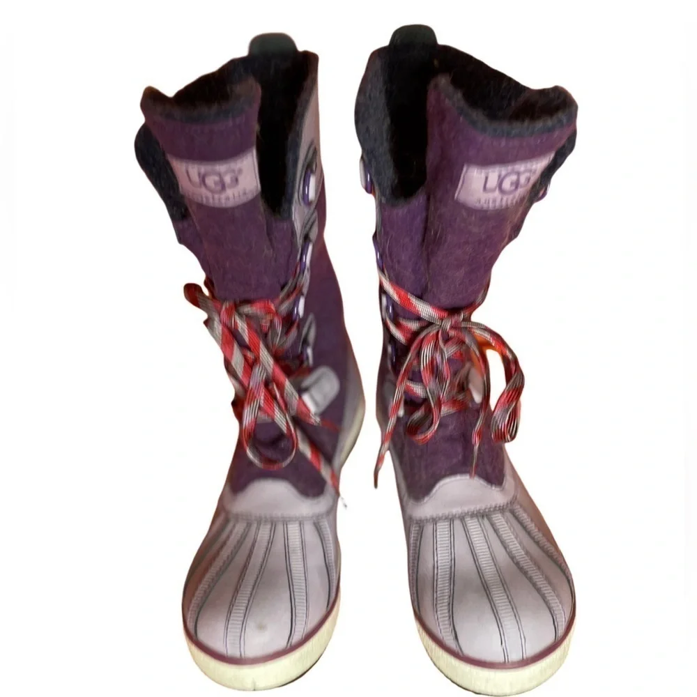 UGG AUSTRALIA Women's Baroness Lace-up Purple Mid-top SNOW Boots WINTER SZ 7
